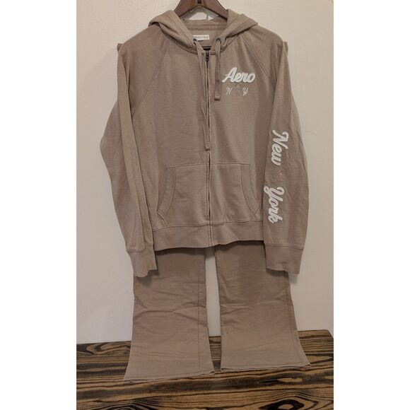 Y2K Vibe! Aeropostale Zip-Up Hoodie & Bootcut Sweatpants Set Size Large - Picture 2 of 10